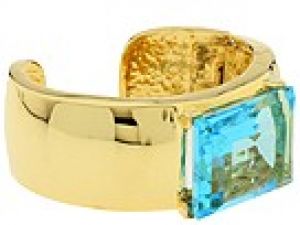 Kenneth Jay Lane - Polished Gold Aqua Cuff  - Jewelry.jpg
